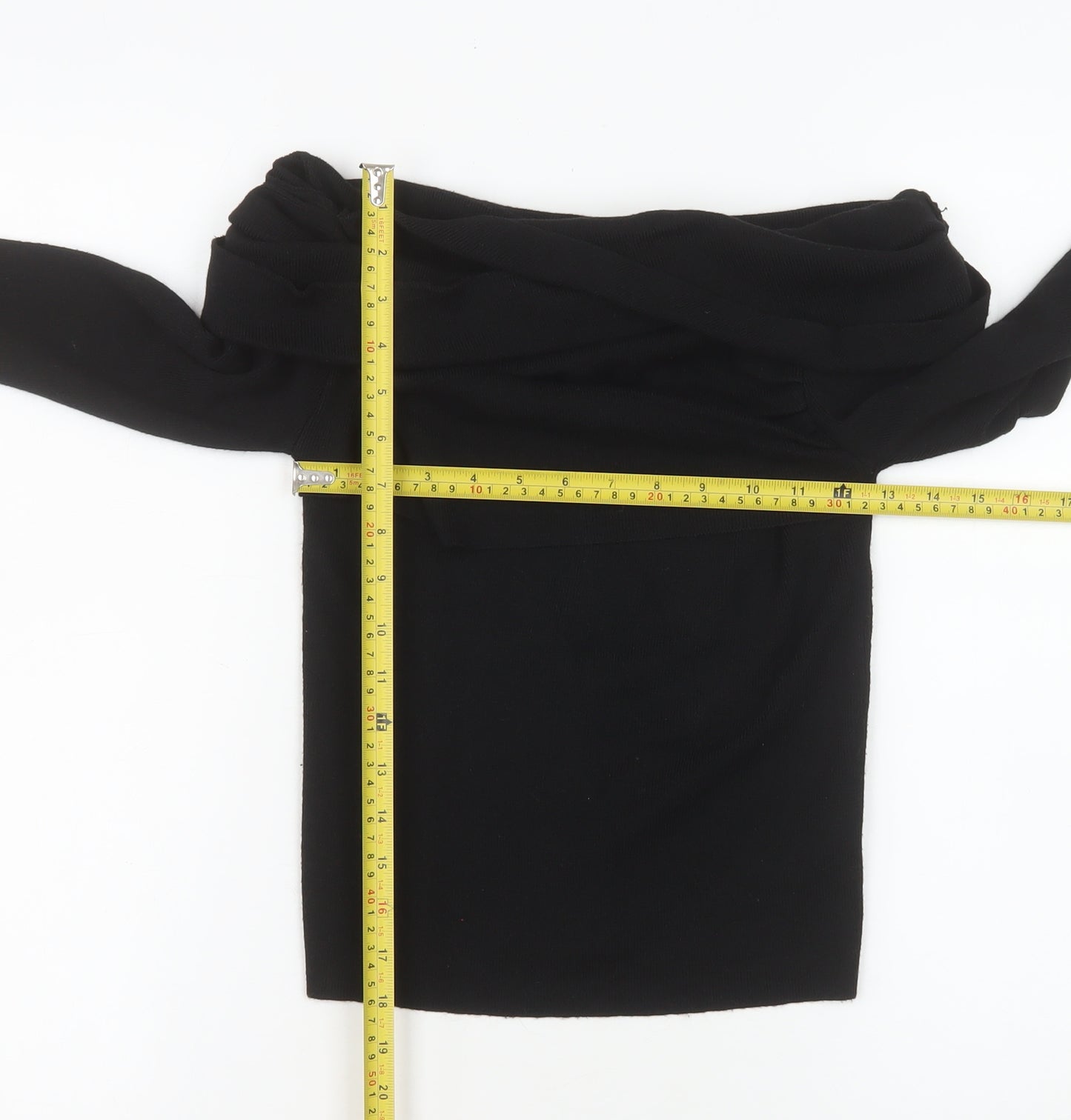 Commense Women’s Black Off Shoulder Long Sleeve Knit Blouse M