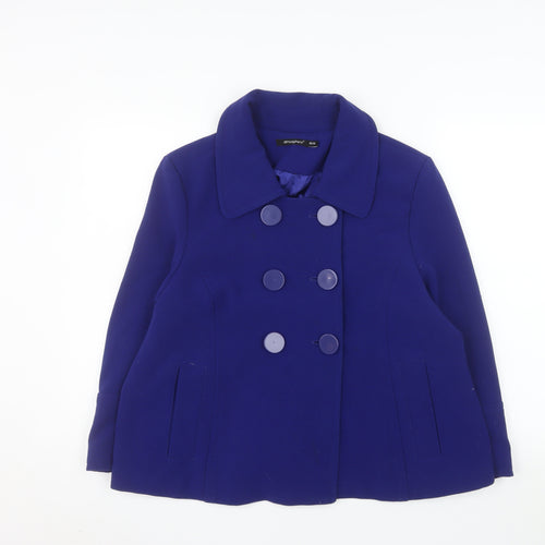 Atmosphere Womens Blue Pea Coat Size 18 Short Lined Button Jacket