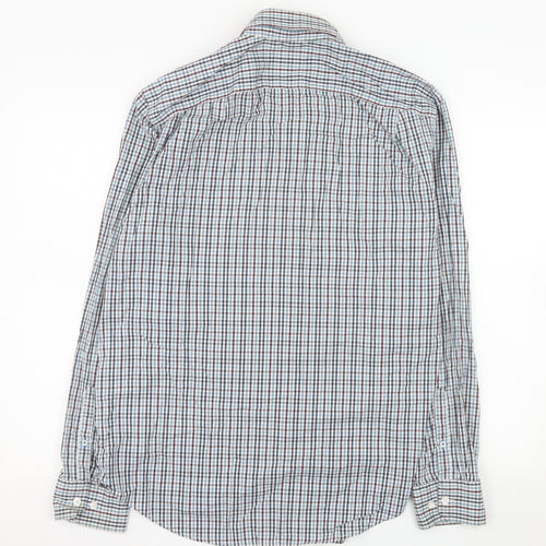 Gap Men's Blue Check Non-Iron Cotton Long Sleeve Shirt L