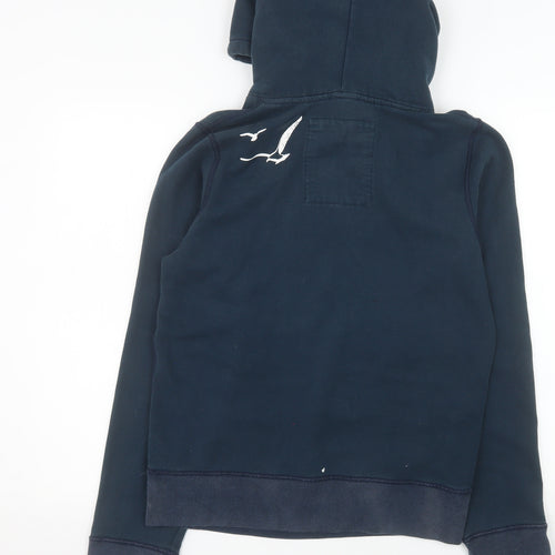Hollister Men's Blue Pullover Hoodie M Graphic Logo Cotton Blend
