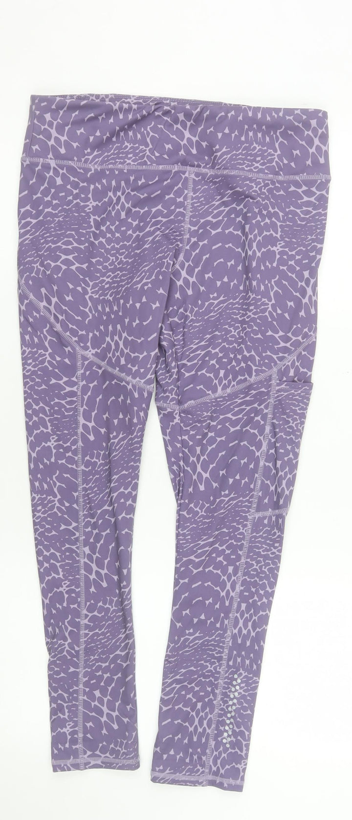 Crane Womens Purple Animal Print Gym Leggings Size 12-14