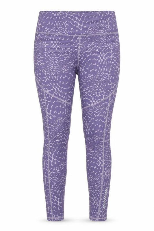 Crane Womens Purple Animal Print Gym Leggings Size 12-14