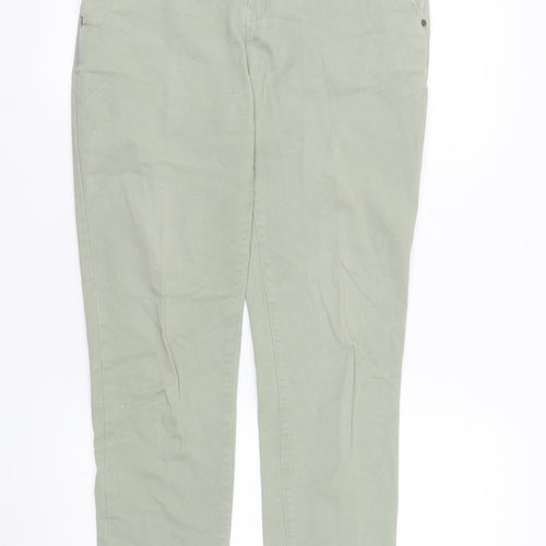 Dash Womens Green Chino Trousers Size 10R Cotton Blend