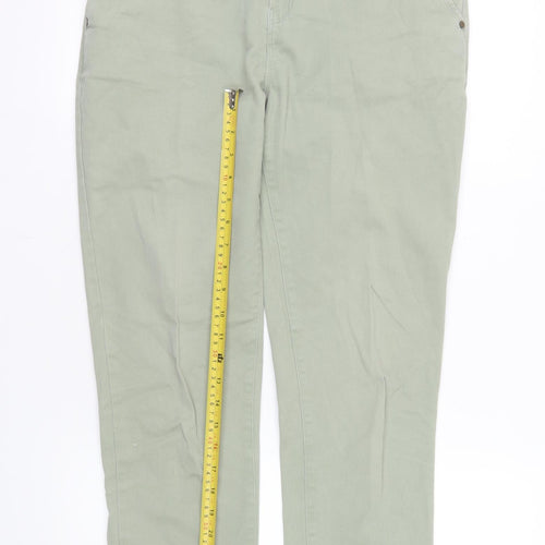 Dash Womens Green Chino Trousers Size 10R Cotton Blend