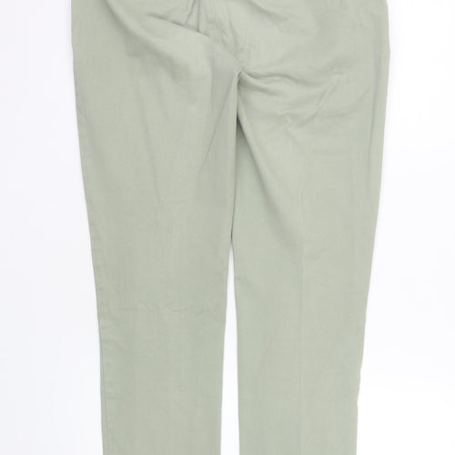Dash Womens Green Chino Trousers Size 10R Cotton Blend