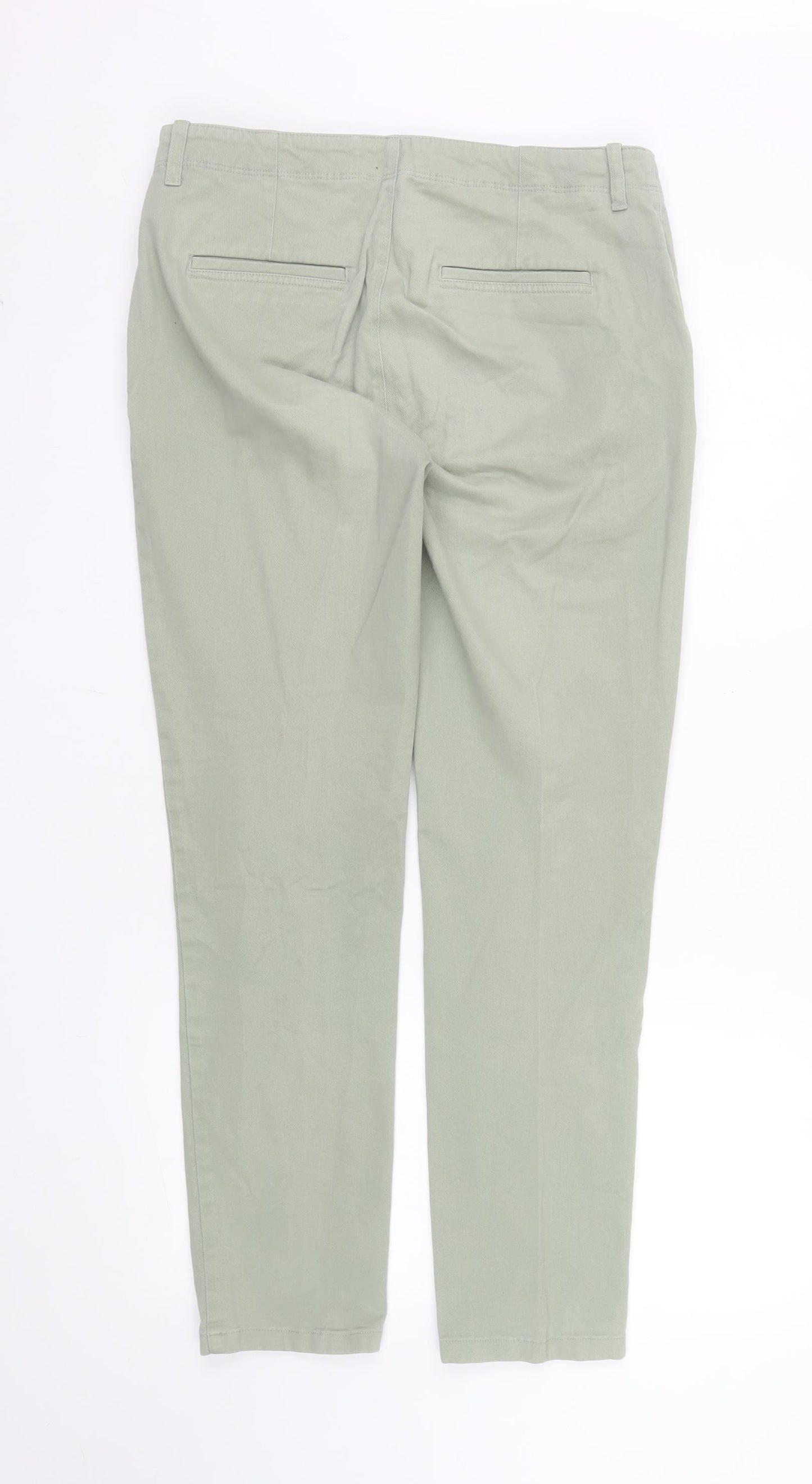 Dash Womens Green Chino Trousers Size 10R Cotton Blend