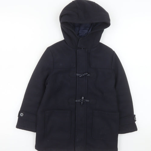 Mayoral Boys Black Duffle Coat Hooded Mid-Length 5 Years Polyester
