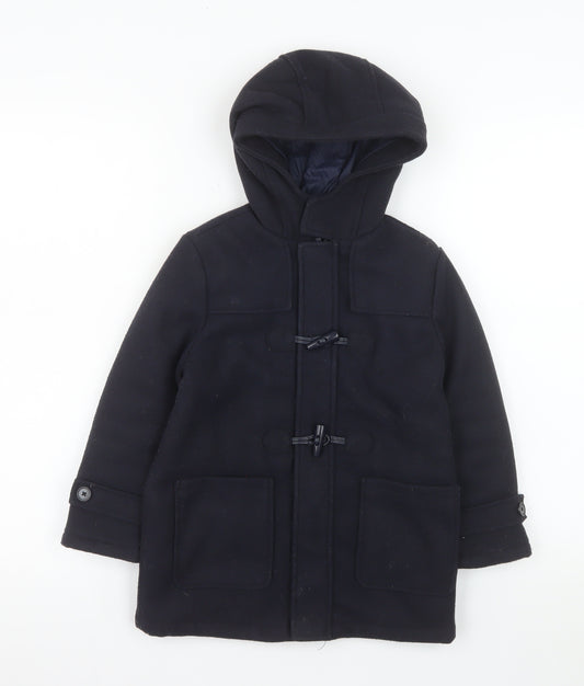 Mayoral Boys Black Duffle Coat Hooded Mid-Length 5 Years Polyester