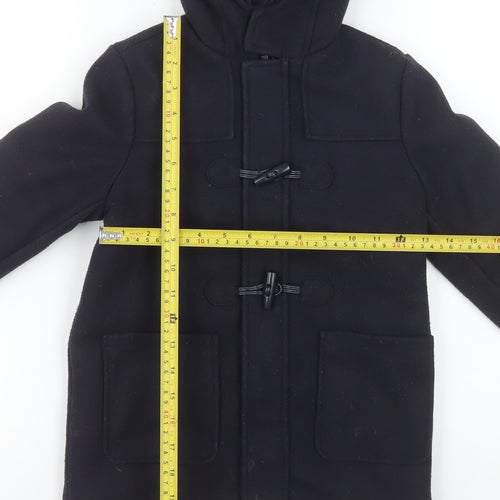 Mayoral Boys Black Duffle Coat Hooded Mid-Length 5 Years Polyester