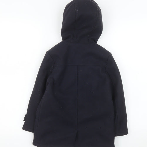 Mayoral Boys Black Duffle Coat Hooded Mid-Length 5 Years Polyester
