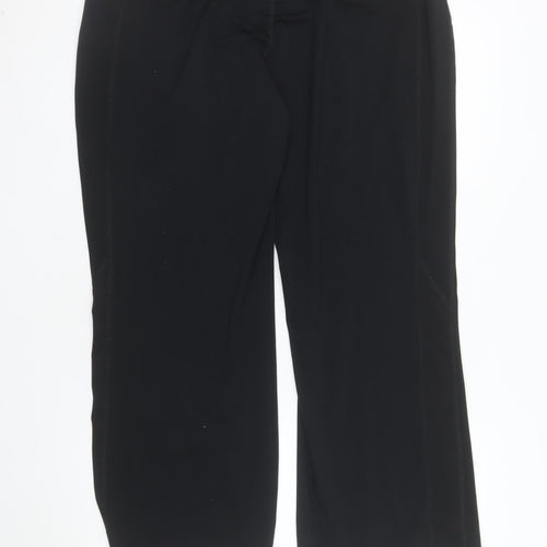 Dunnes Stores Womens Black Cropped Stretch Jersey Trousers XL