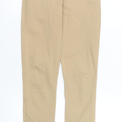 Pieces Women’s Beige High Waist Skinny Leggings S Zip Detail