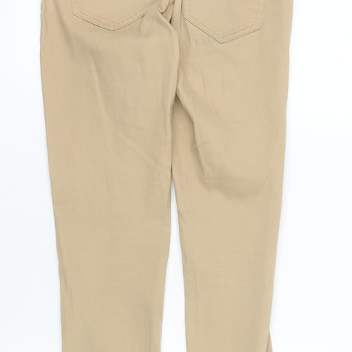 Pieces Women’s Beige High Waist Skinny Leggings S Zip Detail