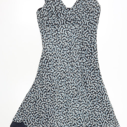 Début Women's Blue Geometric Chiffon Fit & Flare Dress Size 16