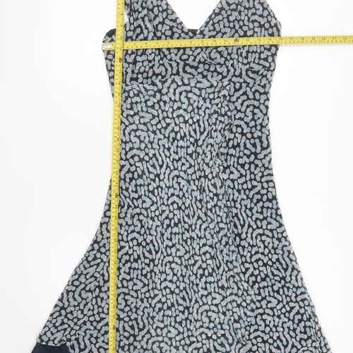 Début Women's Blue Geometric Chiffon Fit & Flare Dress Size 16