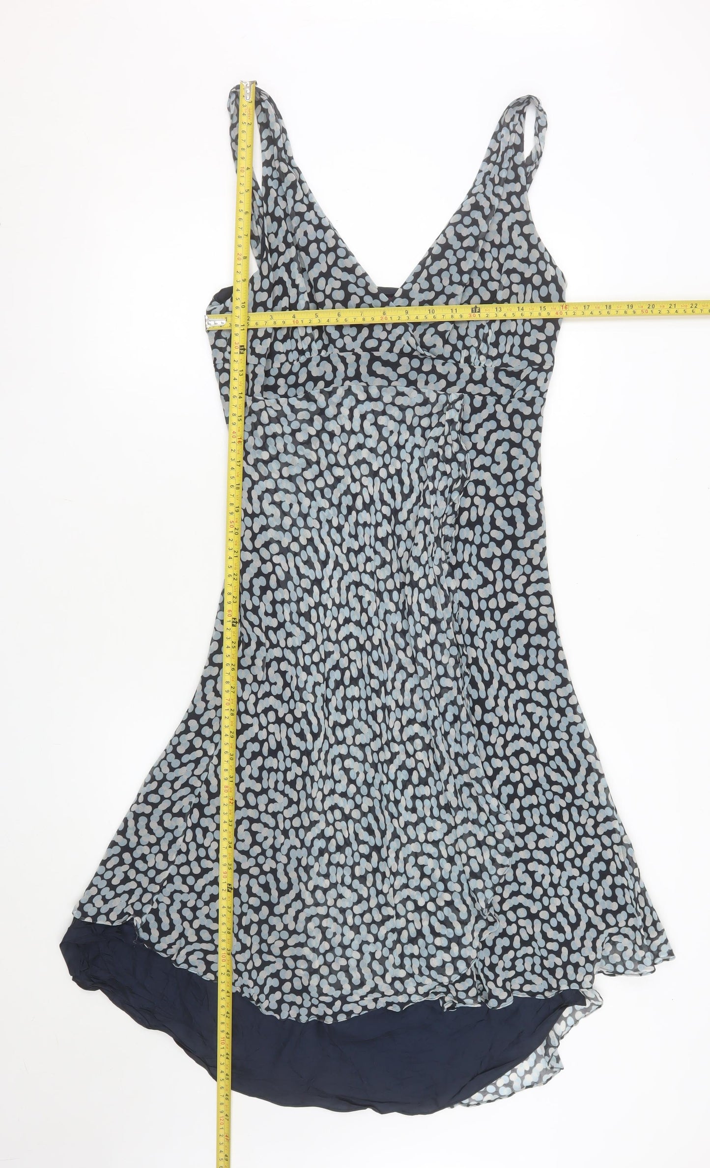 Début Women's Blue Geometric Chiffon Fit & Flare Dress Size 16