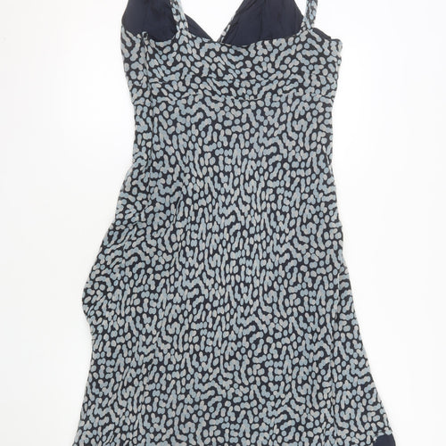Début Women's Blue Geometric Chiffon Fit & Flare Dress Size 16