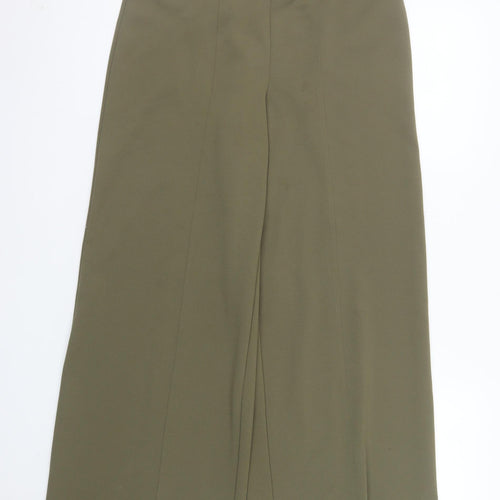 River Island Womens Green Wide-Leg Cropped Trousers Size 10