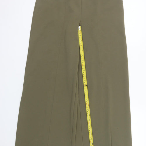 River Island Womens Green Wide-Leg Cropped Trousers Size 10