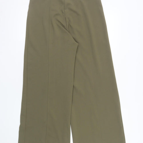 River Island Womens Green Wide-Leg Cropped Trousers Size 10