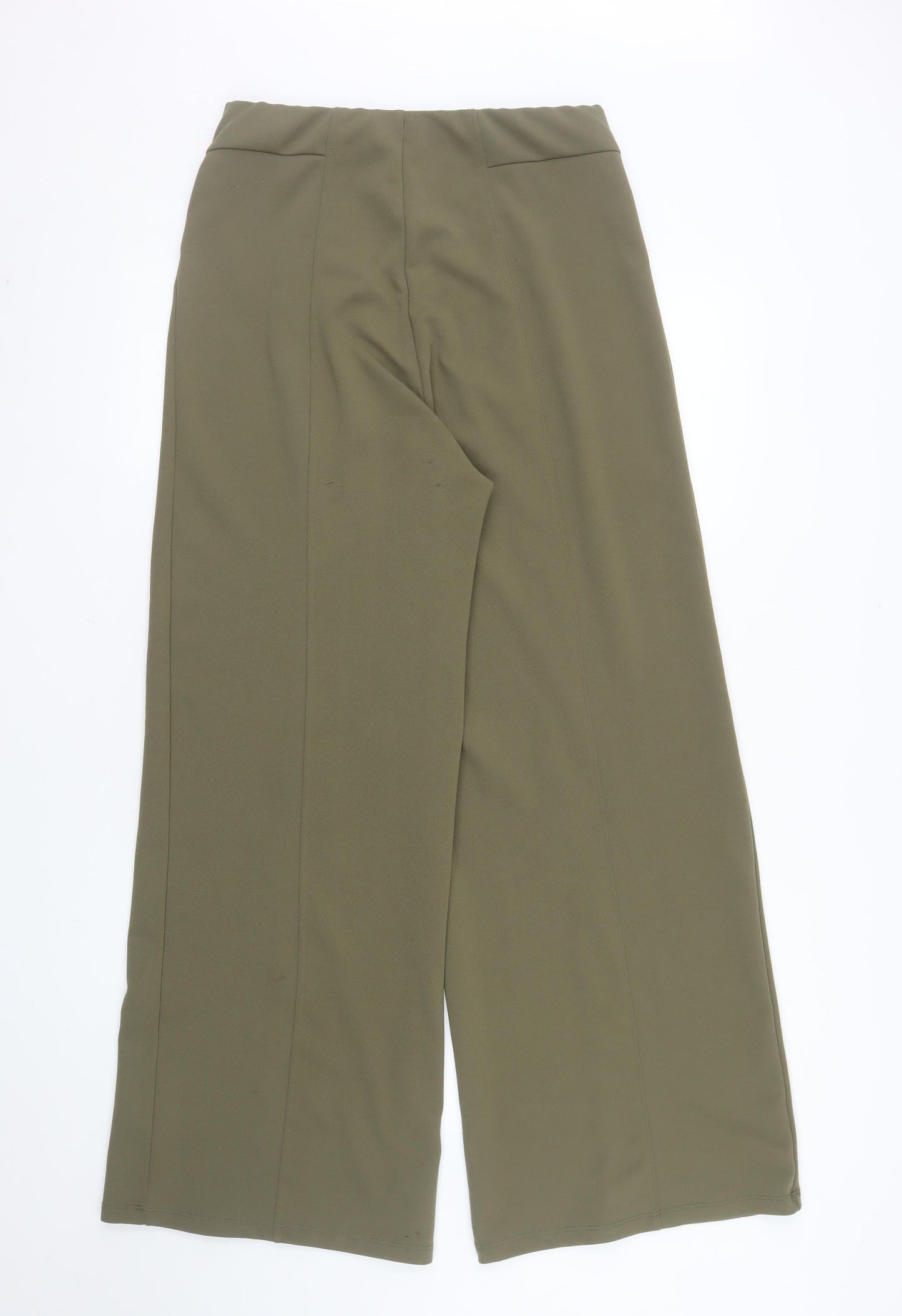 River Island Womens Green Wide-Leg Cropped Trousers Size 10