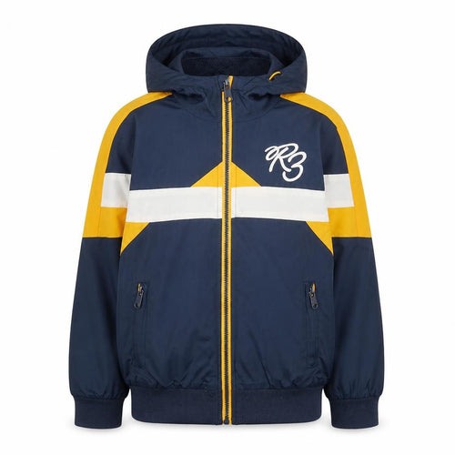 Ripstop Boys Blue Yellow Hooded Colourblock Windbreaker Jacket 11-12 Years