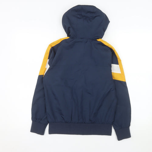 Ripstop Boys Blue Yellow Hooded Colourblock Windbreaker Jacket 11-12 Years