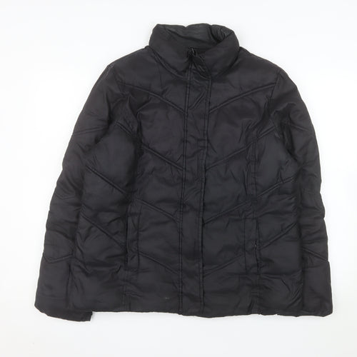 Gap Men's Black L Puffer Jacket Regular Fit Quilted Winter Coat