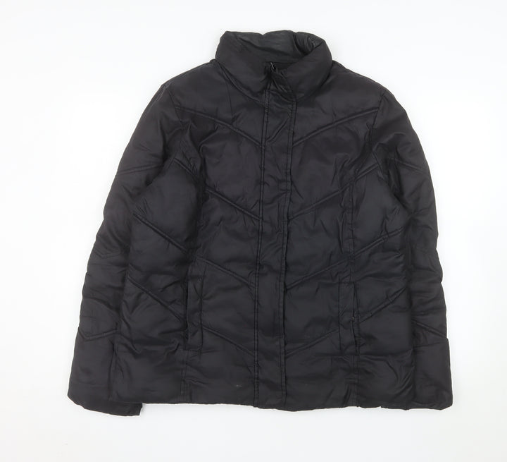 Gap Men's Black L Puffer Jacket Regular Fit Quilted Winter Coat