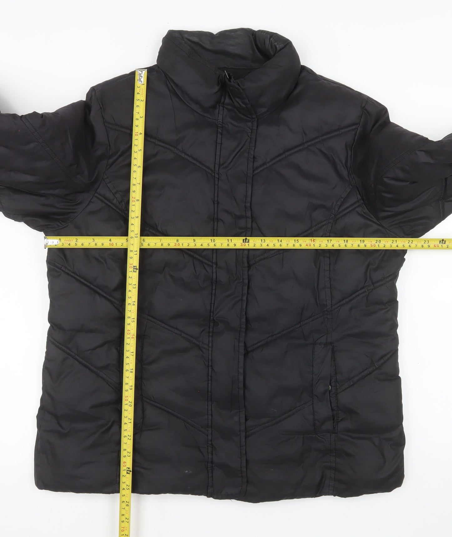 Gap Men's Black L Puffer Jacket Regular Fit Quilted Winter Coat