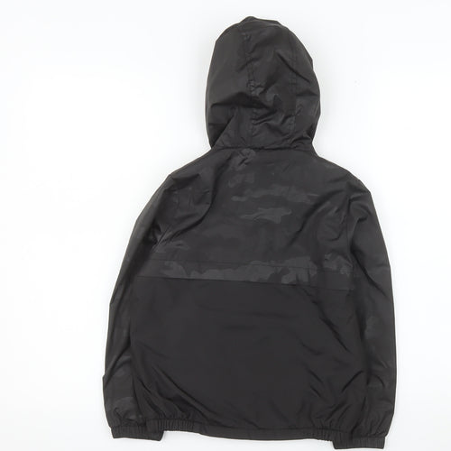 Tu Boys Black Camouflage Lightweight Hooded Windbreaker Jacket 7-8 Years