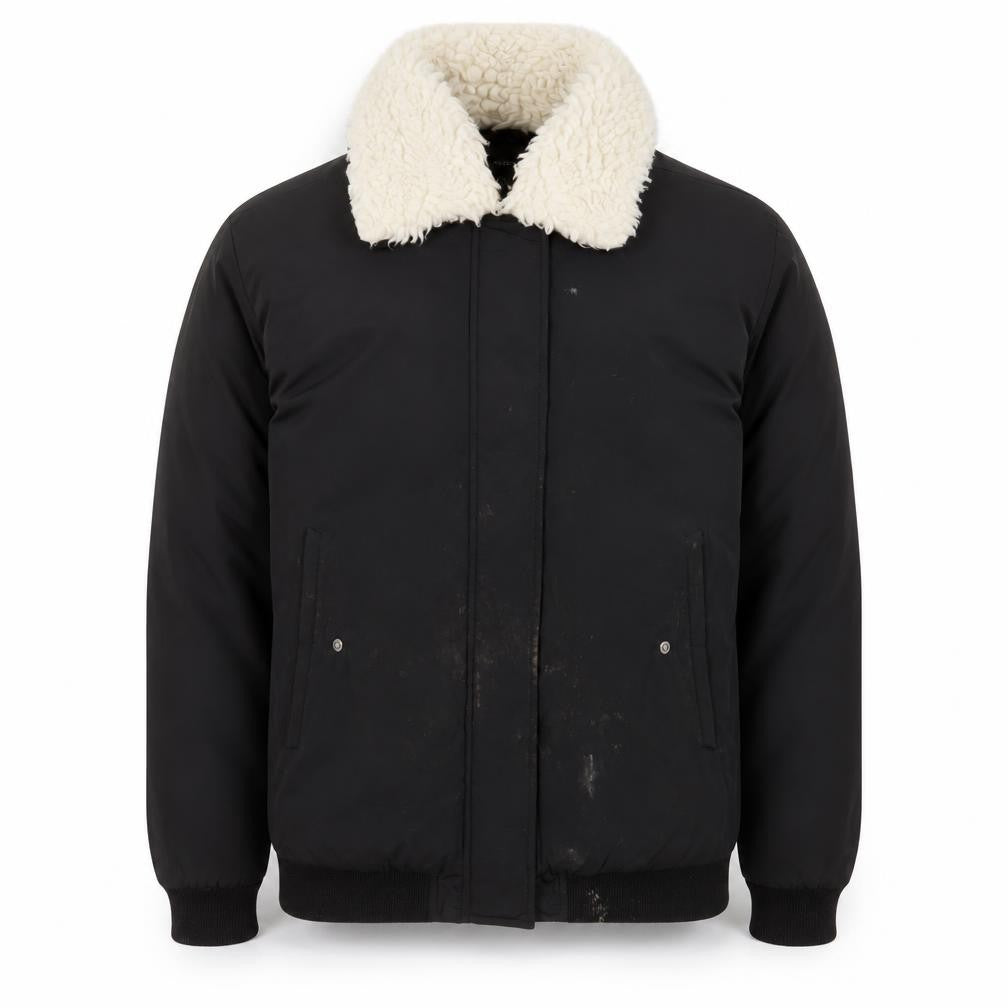French Connection Men's Black Bomber Jacket Size S Lined Winter Coat