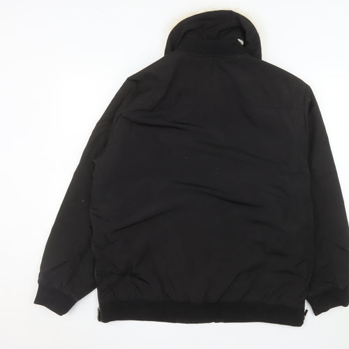French Connection Men's Black Bomber Jacket Size S Lined Winter Coat
