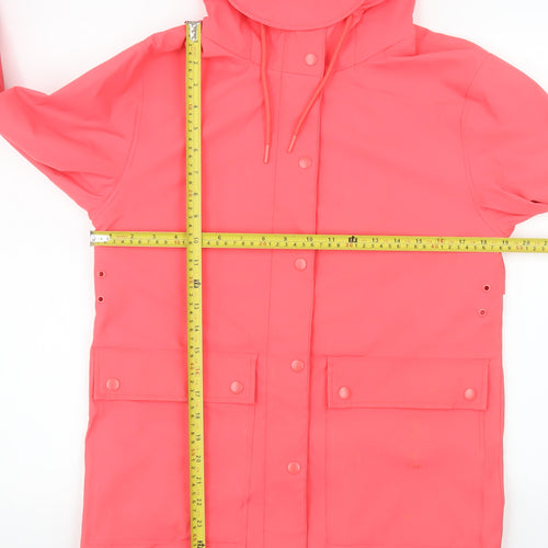 Marks and Spencer Women Pink Waterproof Hooded Rain Coat Jacket Size 6