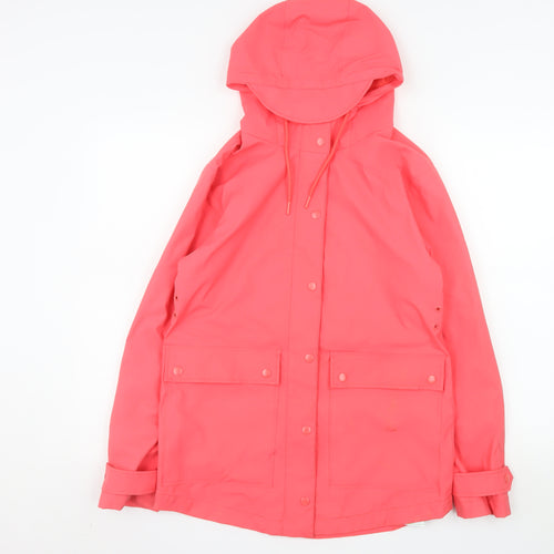 Marks and Spencer Women Pink Waterproof Hooded Rain Coat Jacket Size 6