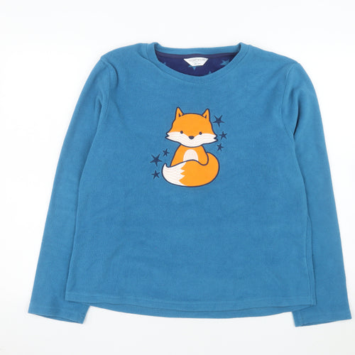 Nightwear Essentials Women Blue Fleece Pyjama Top Size 14-16 Fox Design