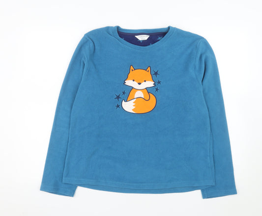 Nightwear Essentials Women Blue Fleece Pyjama Top Size 14-16 Fox Design