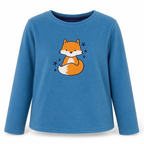 Nightwear Essentials Women Blue Fleece Pyjama Top Size 14-16 Fox Design