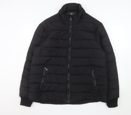 Marks and Spencer Men's Black Puffer Jacket XL Stand-Up Collar