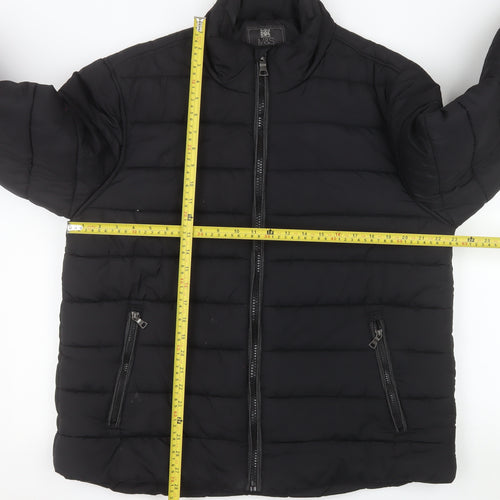 Marks and Spencer Men's Black Puffer Jacket XL Stand-Up Collar