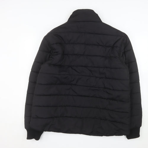 Marks and Spencer Men's Black Puffer Jacket XL Stand-Up Collar