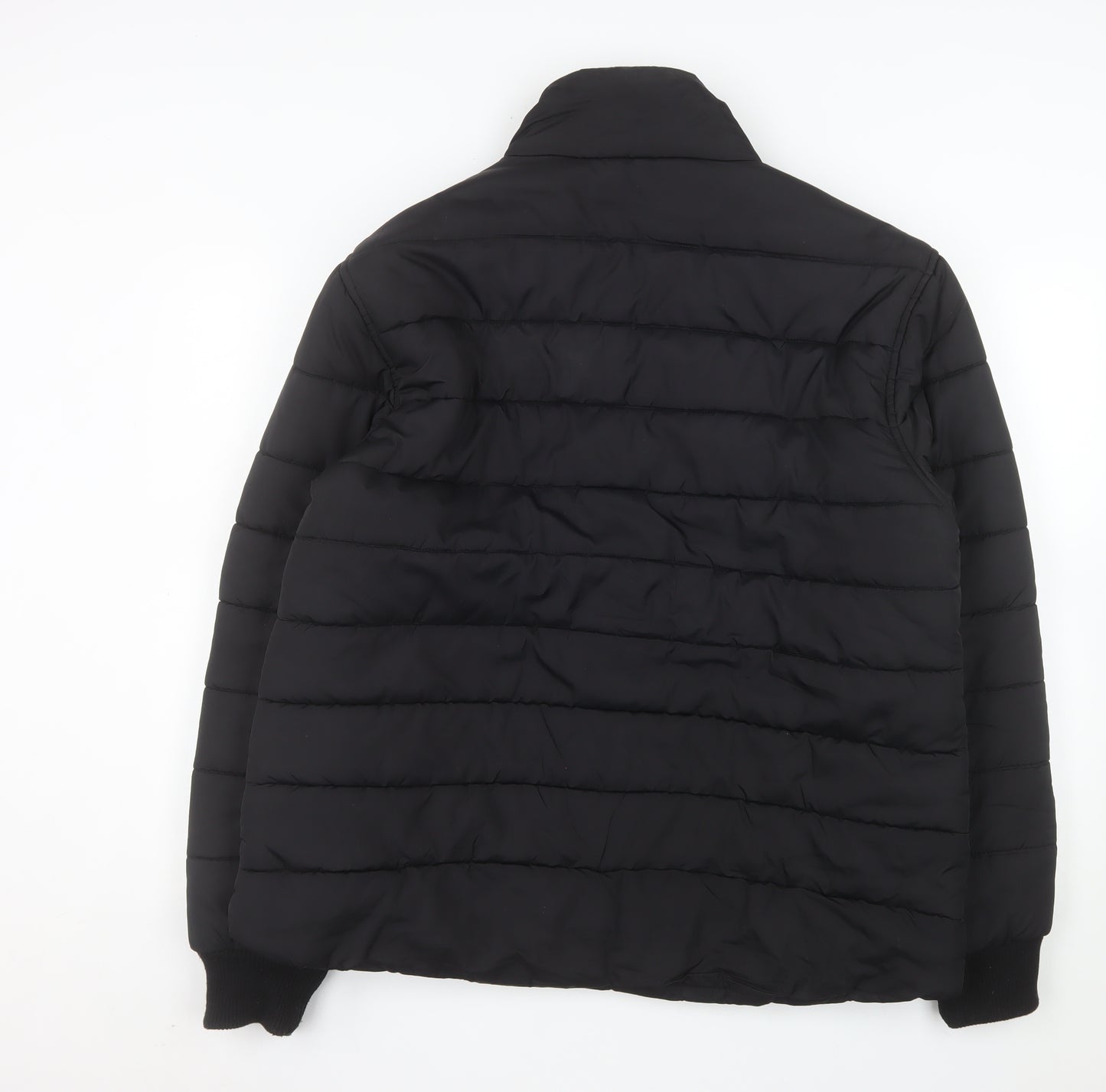 Marks and Spencer Men's Black Puffer Jacket XL Stand-Up Collar