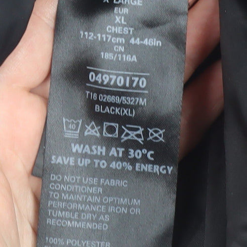 Marks and Spencer Men's Black Puffer Jacket XL Stand-Up Collar