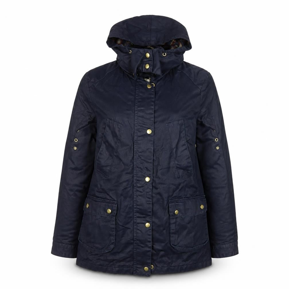 Zara Woman Blue Hooded Waterproof Parka Jacket XS
