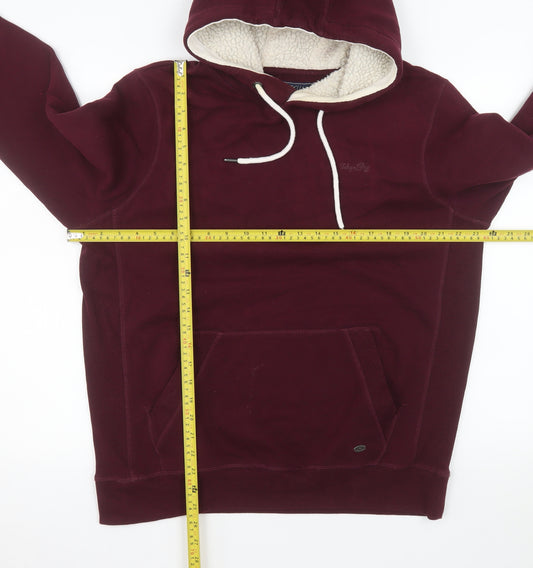 Tokyo Laundry Men's Red Sherpa Lined Pullover Hoodie Size L