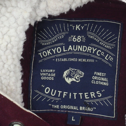 Tokyo Laundry Men's Red Sherpa Lined Pullover Hoodie Size L