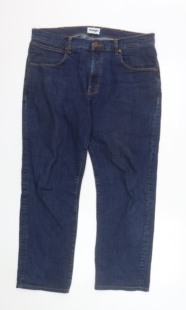 Wrangler Men's Blue 36x30 Arizona Straight Fit Denim Jeans