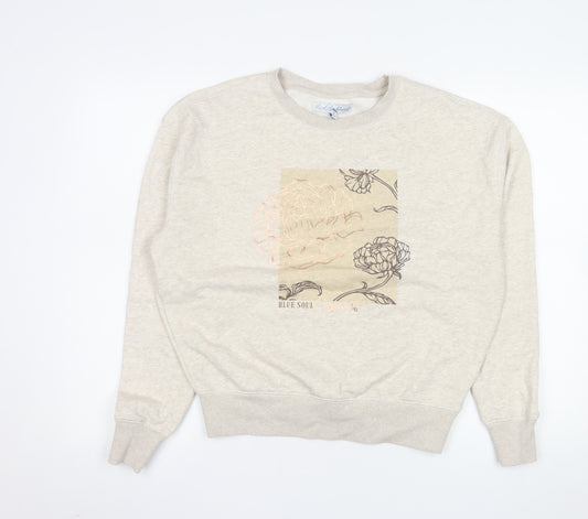 Red Button Womens Beige Floral Sweatshirt Size S Pullover Casual