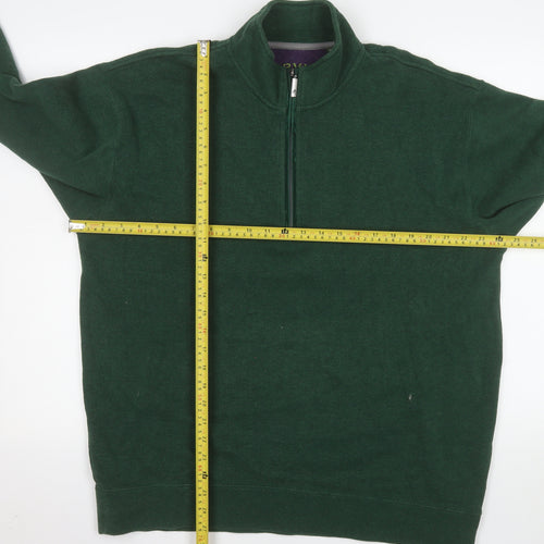 Orvis Men's Green 1/4 Zip Cotton Pullover Sweatshirt Size L