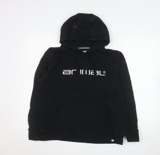 Animal Womens Black Hoodie UK 14 Pullover Cotton Blend Casual
